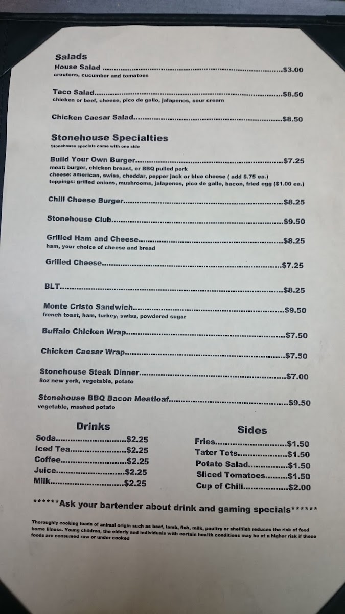 Stonehouse Bar & Grill Menu - Image 3